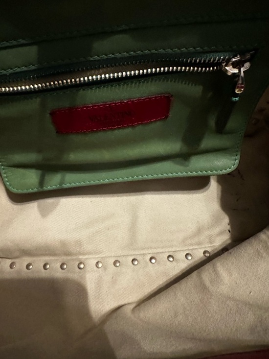 Valentino Garavani Rockstud Trapeze Crossbody Tri-Color Leather Flip Lock (C7) - Picture 14 of 17